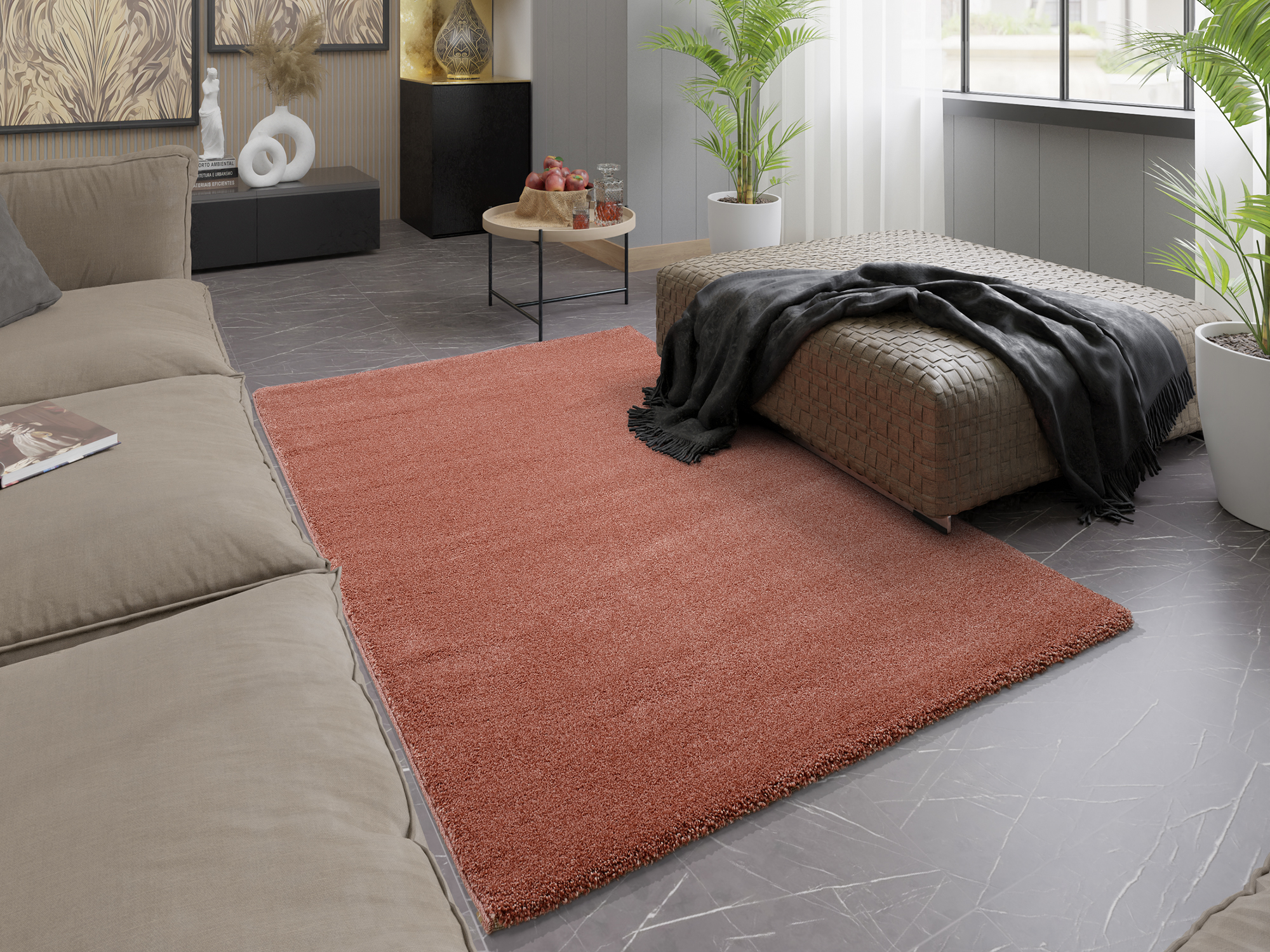 OCI Webteppich ca. 65x130cm in Farbe rosenholz