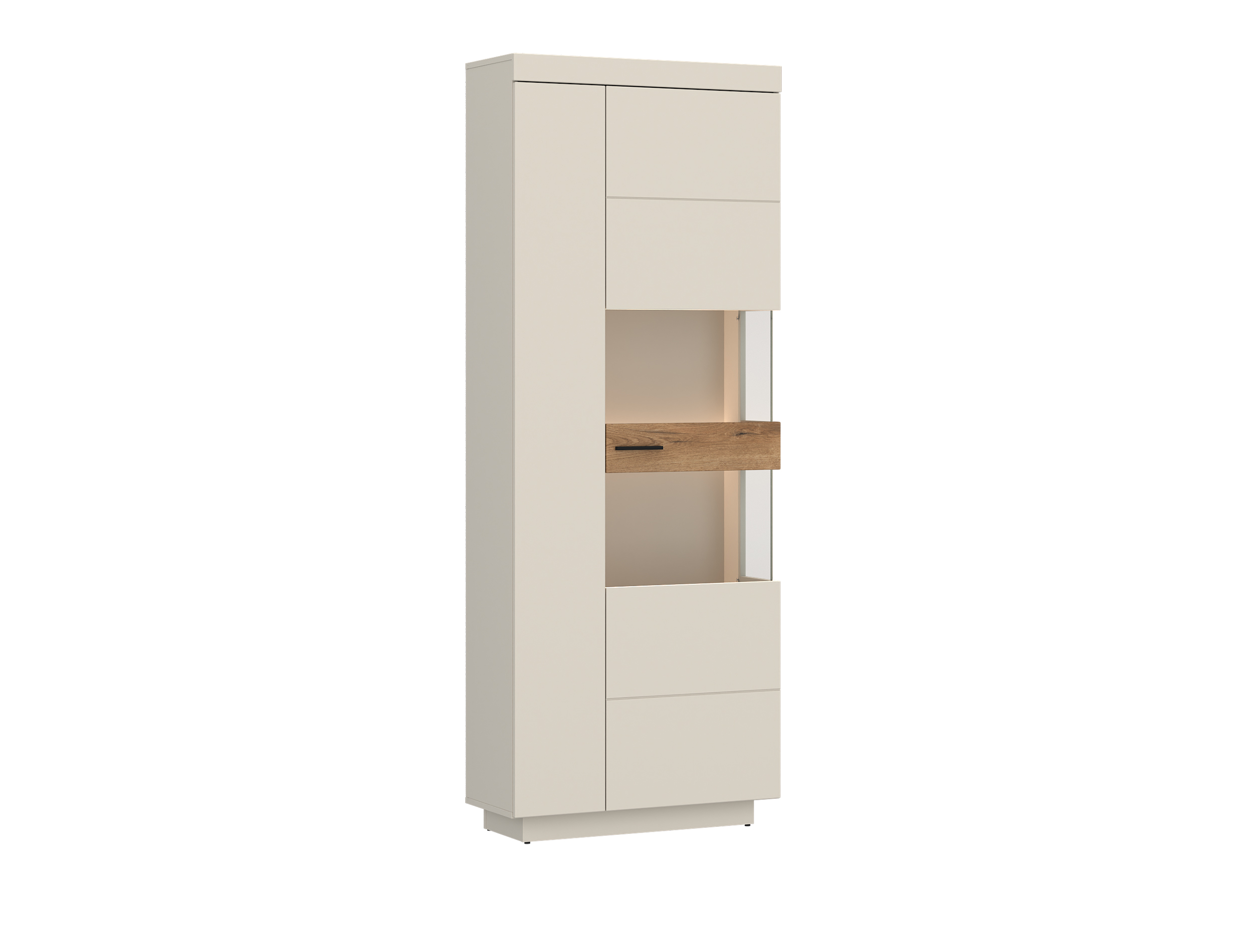 Wojcik Meble Vitrine LIGHTNING in Cashmere Dekor/Abs.Coast Evkoe, Schrank, Vitrine, Vitrineschrank, Holzband, Glasfach