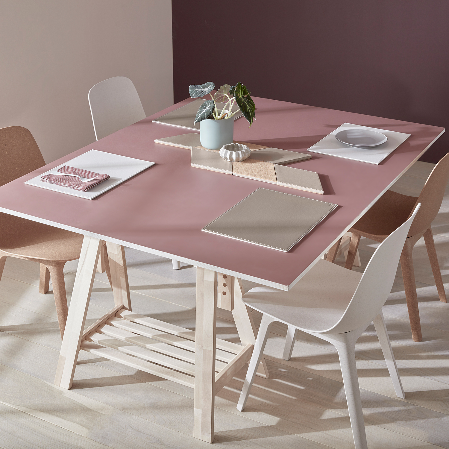Profino DUO - Platzset rechteckig, taupe/weiß