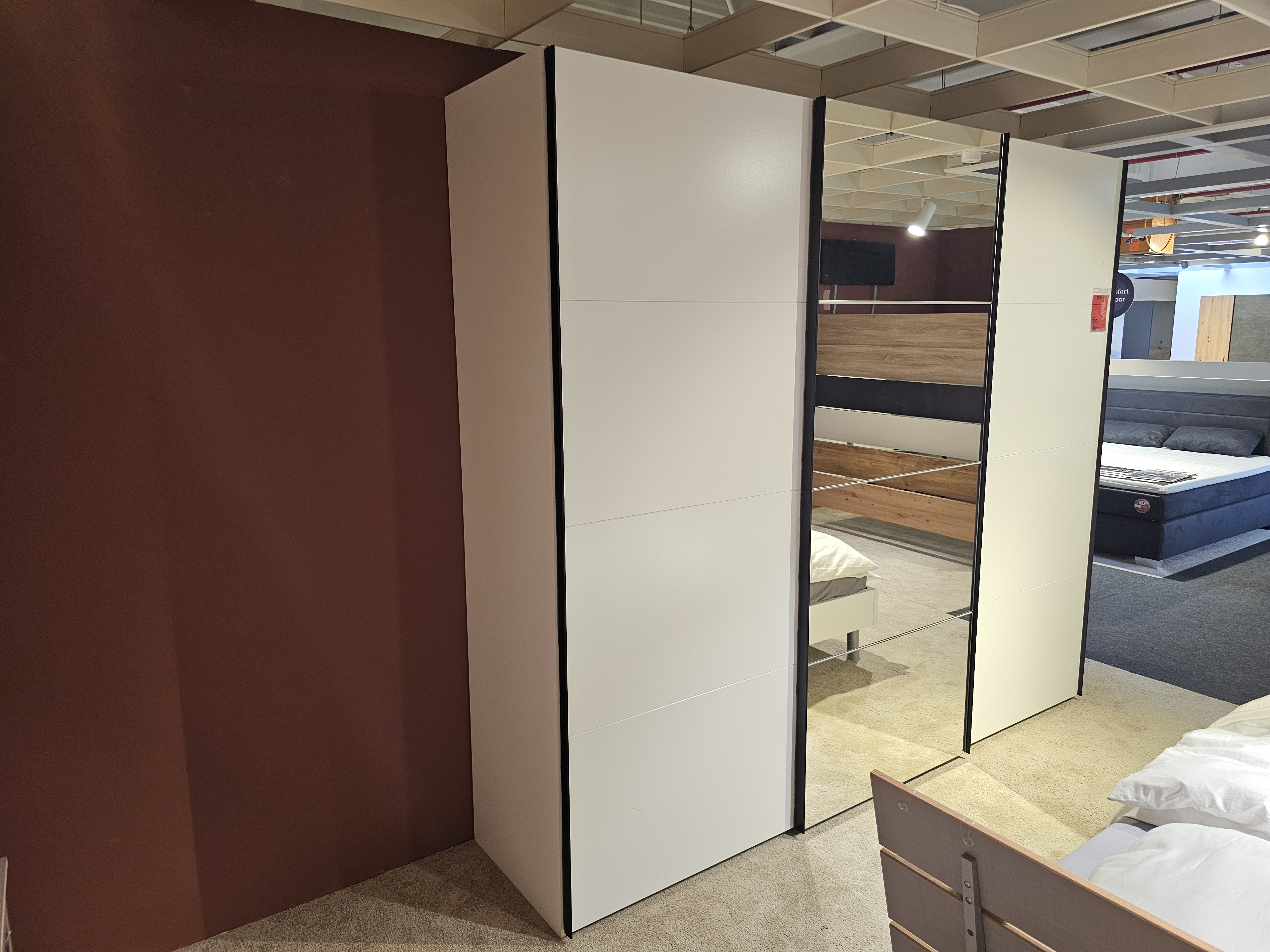 Wimex Schwebetürenschrank EASY PLUS BLACK in Front/Korpus weiß 511, Schrank, Spiegel, Schwebetürenschrank, Wandspiegel, Möbel