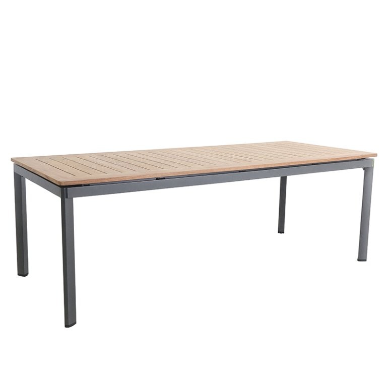 MWH Tisch ALUTAPO ca. 220x95cm in Farbe Teakholz/Aluminium eisengrau, Moebel, Tabelle, Kaffeetisch, Bank, Esstisch