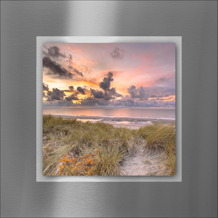 PRO ART Double-Alu -Dibond bedruckt mit Aufsatz aus Dibond 50x50cm North Sea Sunset II