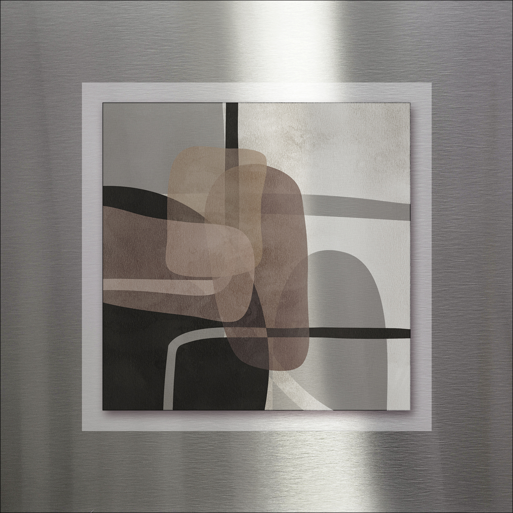 ProArt Double-Alu -Dibond bedruckt mit Aufsatz aus Dibond 50x50cm Abstract Shapes X