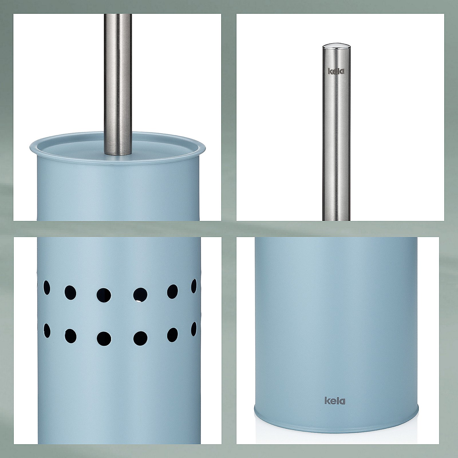 Kela WC-Garnitur LEO in Frostblau, Zylinder, Pinsel, Gerät, Werkzeug