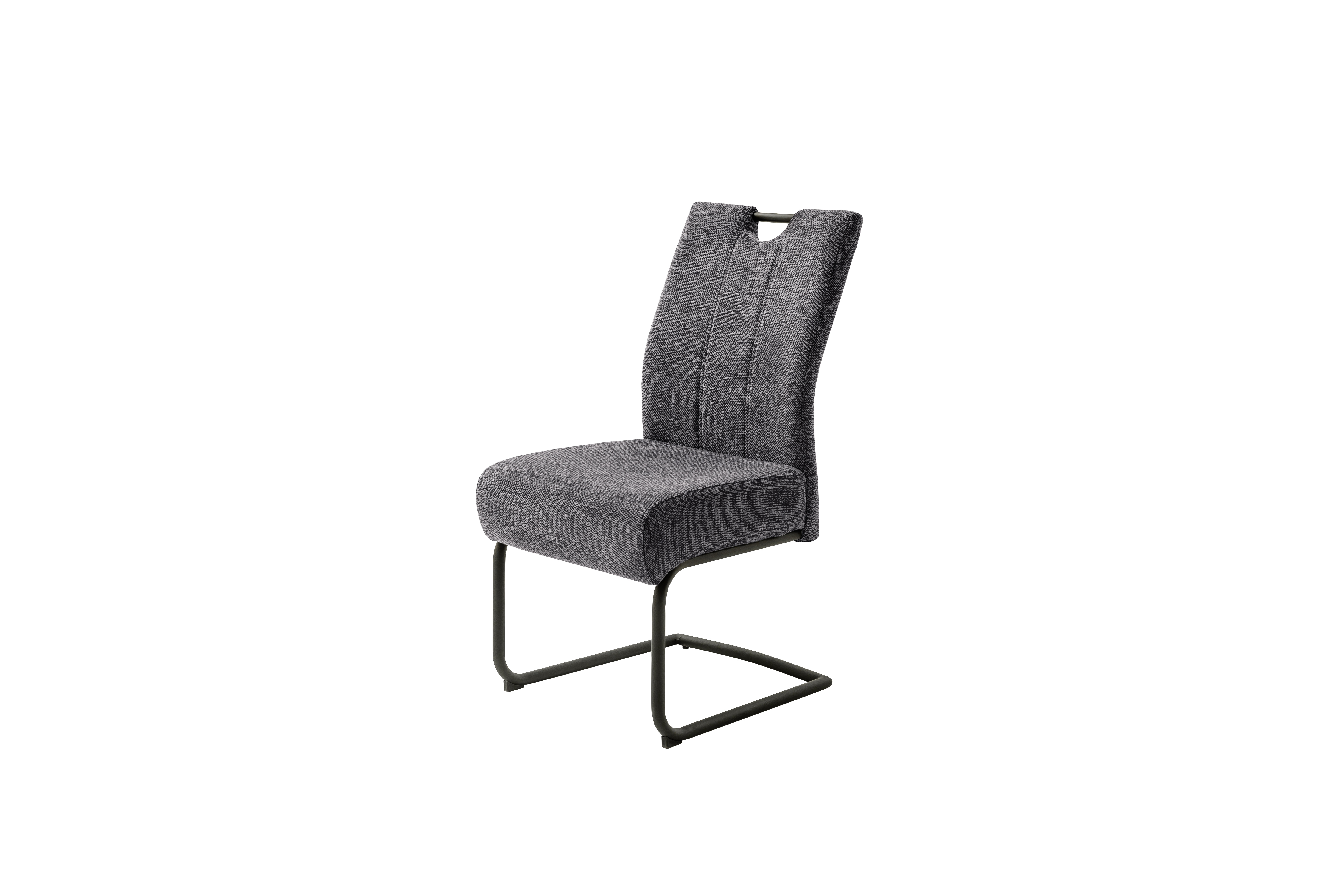 MCA Furniture Schwingstuhl AMERY ca. B49 H98 T63 cm in Stoff Chenille-Optik anthrazit, Stuhl, Bürostuhl, grauer Stoff, Gelenk-Sternfuß?, gepolsterte Sitzfläche