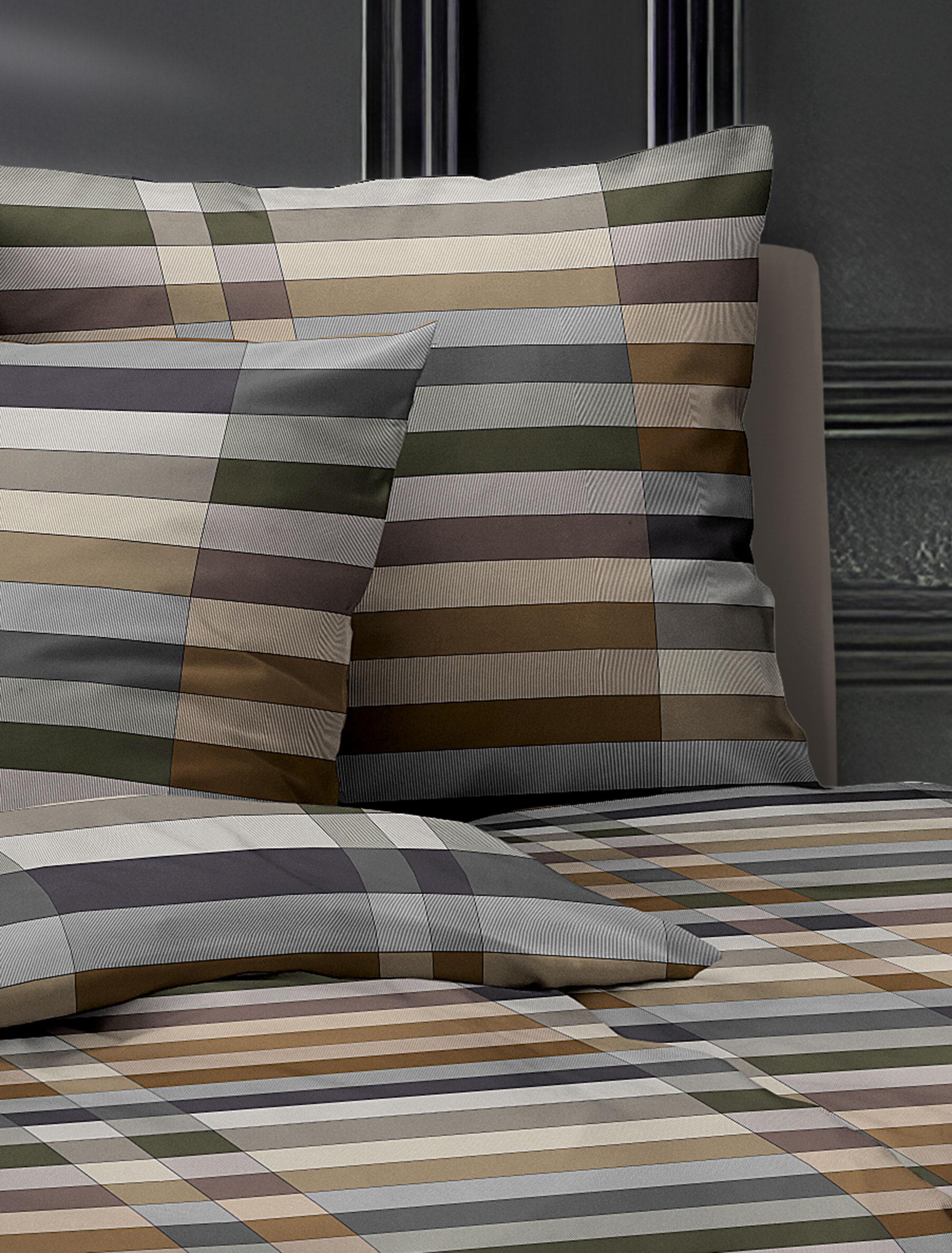 Irisette Mako-Satin Bettwäsche WAVE ca. 155x220cm in Farbe kupfer, Kissen, Dekoration für Zuhause