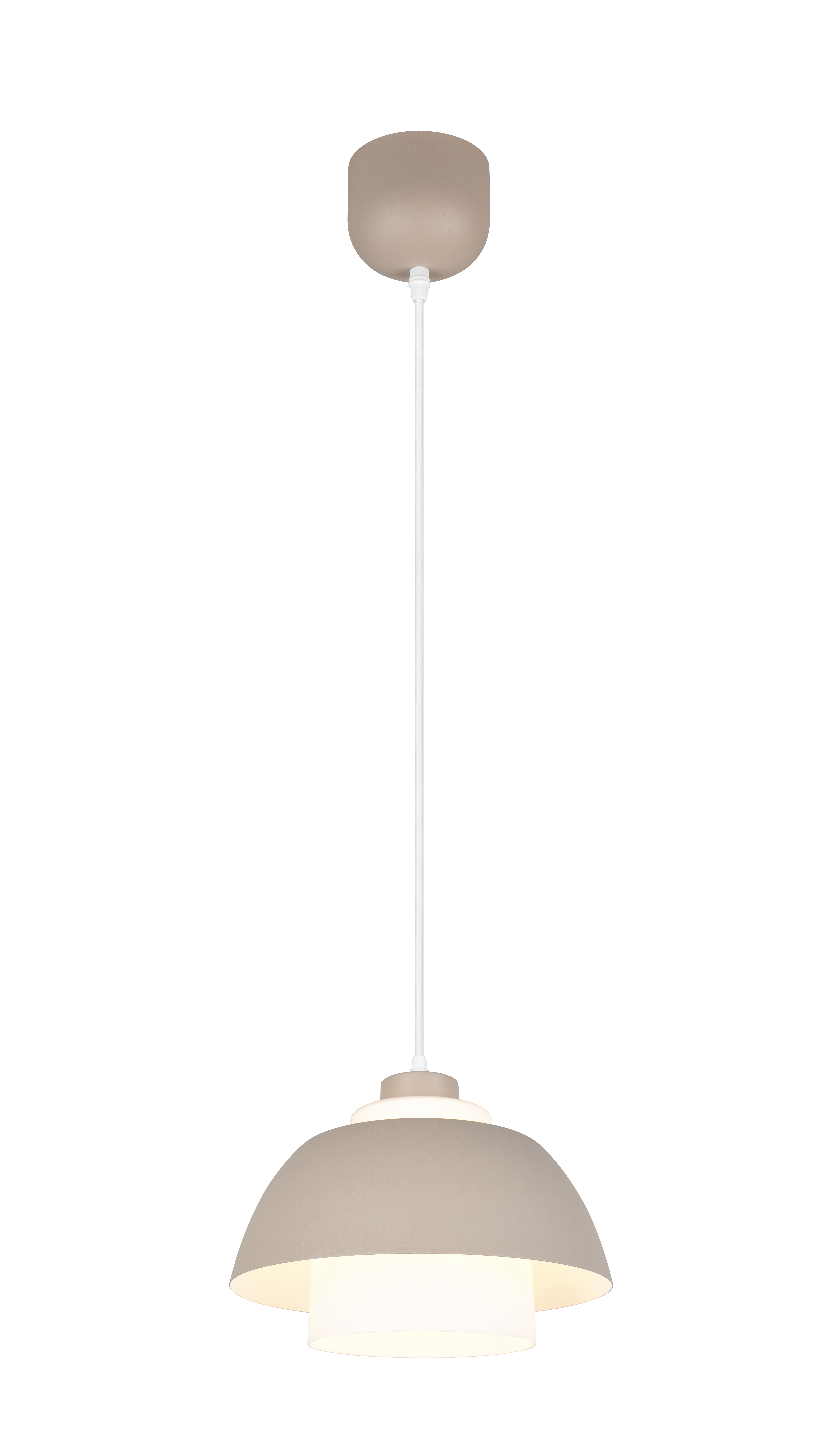 Reality Leuchten LED-Pendelleuchte TILOS in warm beige, Glas weiß Reality Leuchten LED-Pendelleuchte TILOS in warm beige, Glas weiß, Lampe, Deckenleuchte