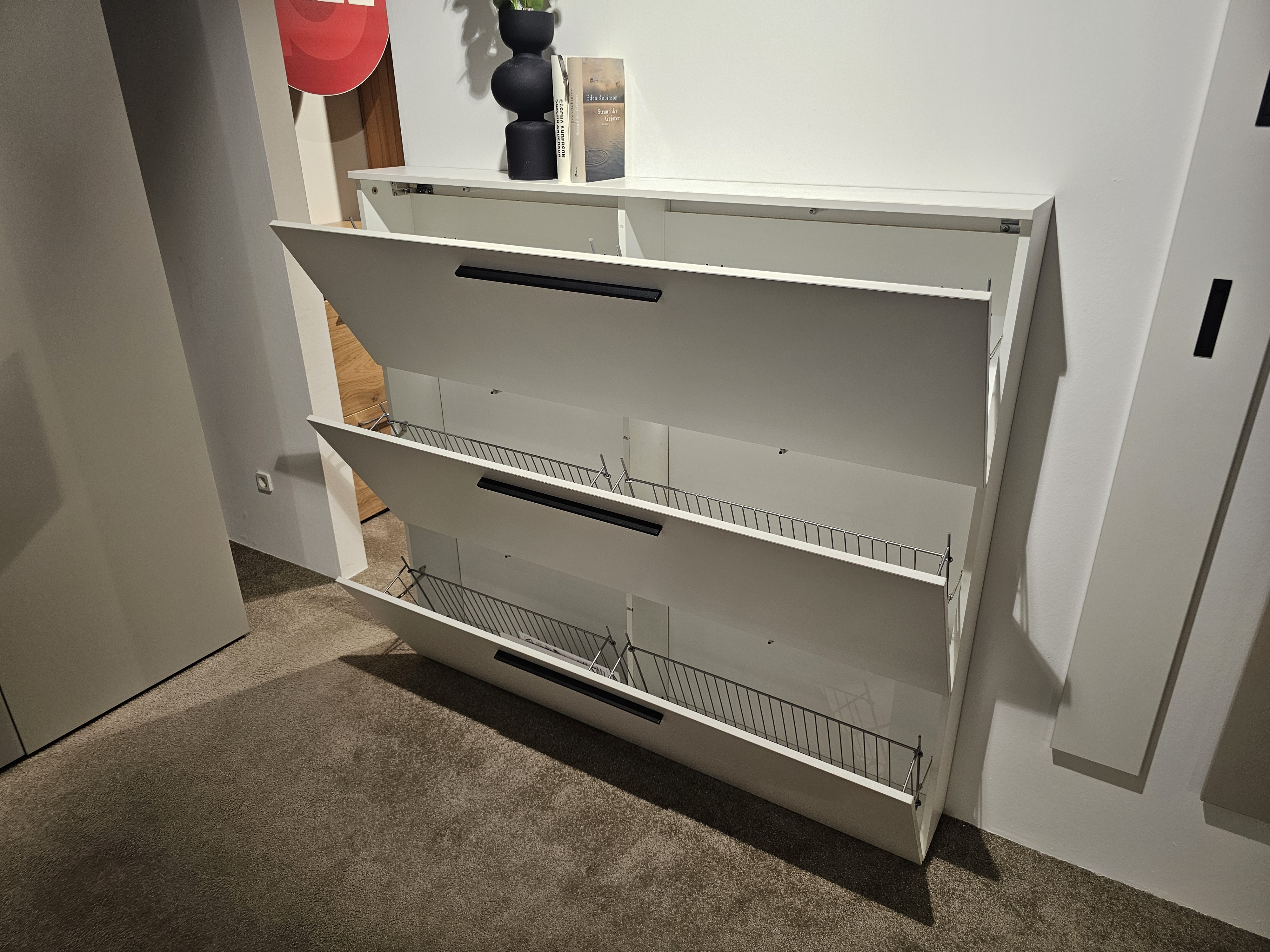 Germania Schuhschrank GW-UTAH Holzwerkstoff Weiß, Schrank, Küchenunterschrank, Schubladen, weiße Möbel, Metallgitter