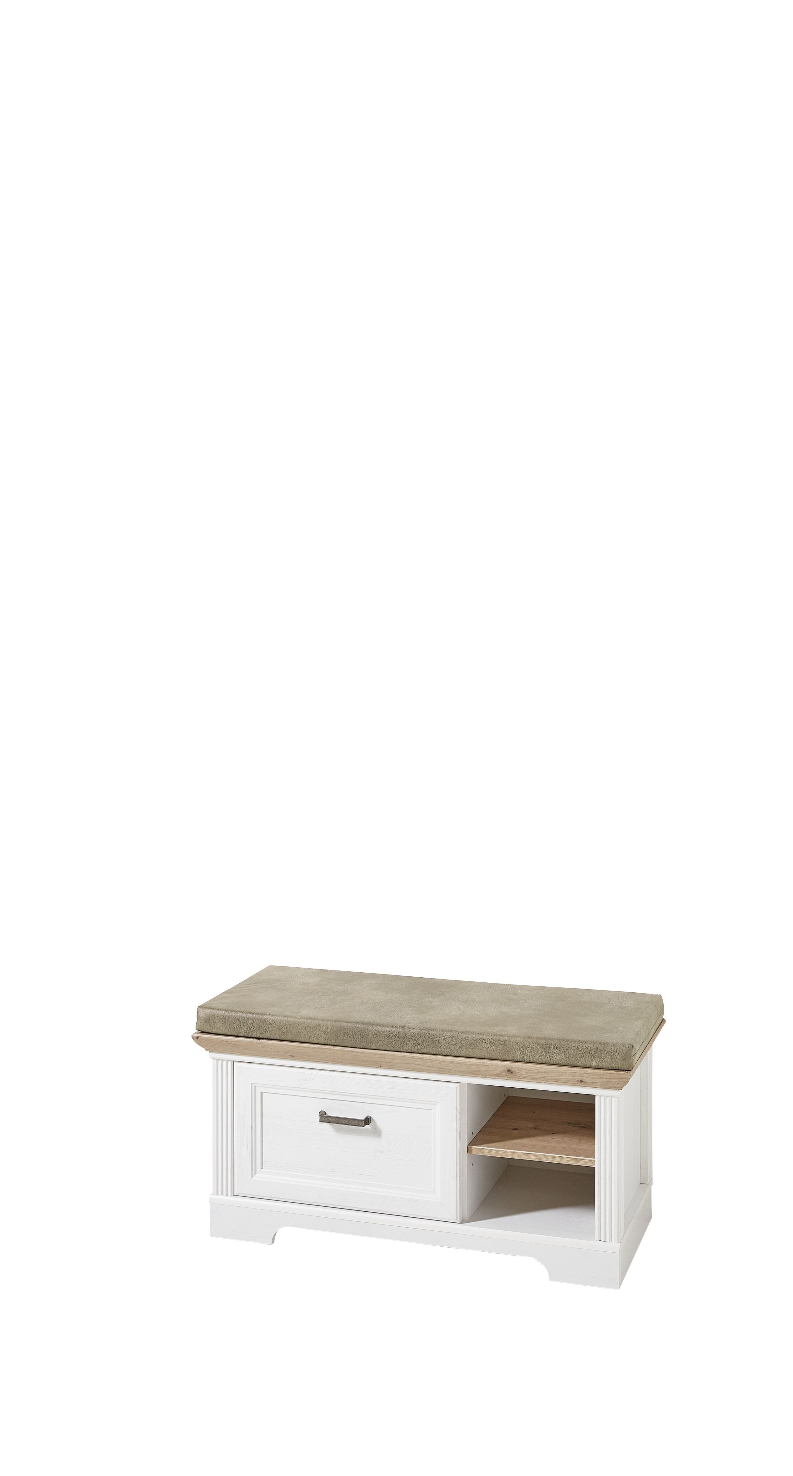 Garderobenbank B/H/T ca. 93/49/41 cm in Mehrfarbig Innostyle Bank Jasmin in Pinie hell / Artisan Eiche, 93 x 49 cm