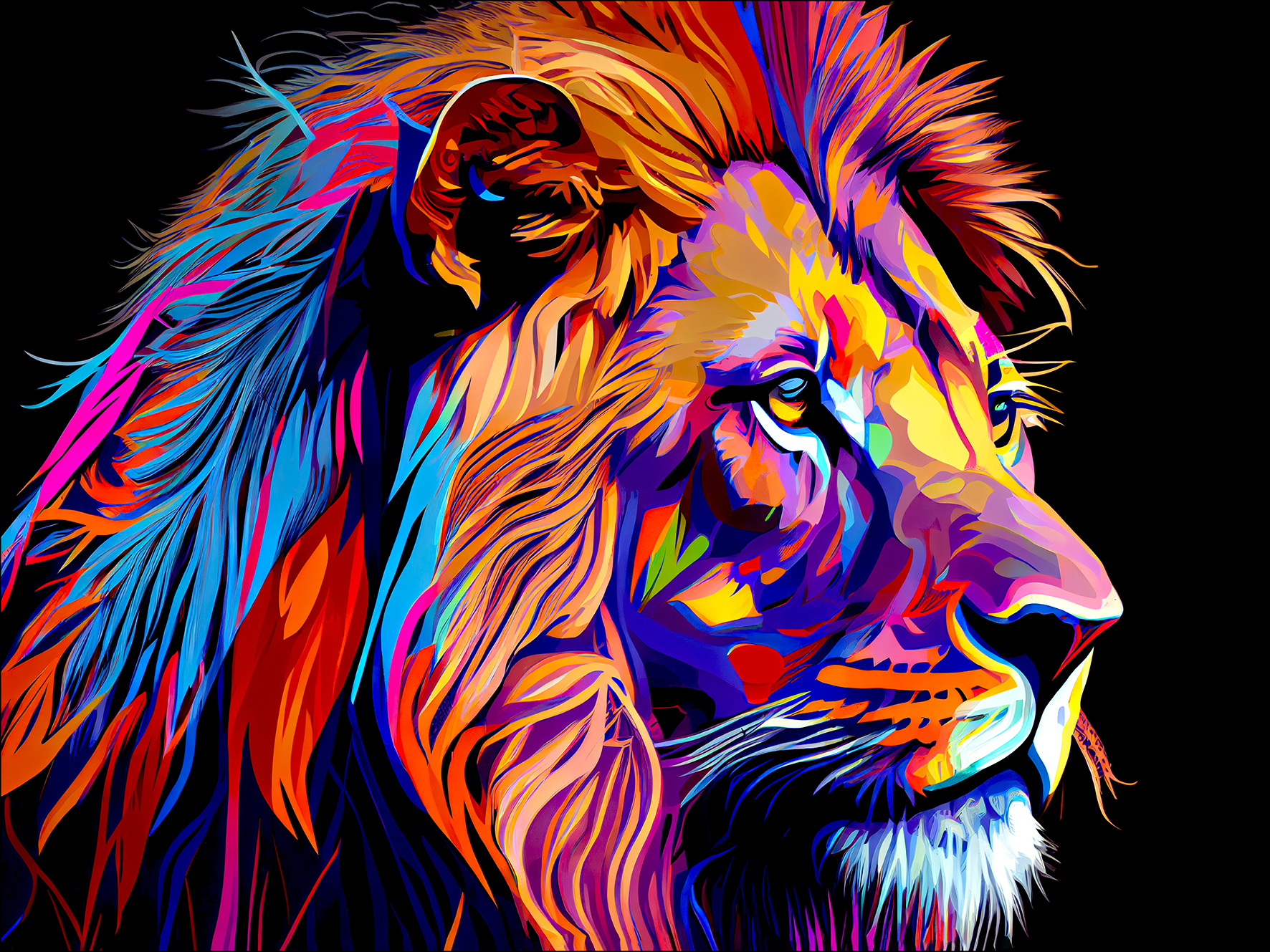 PRO ART Canvas-Art Junges Wohnen 120x90cm Colorful Lion Head V PRO ART Canvas-Art Junges Wohnen 120x90cm Colorful Lion Head V