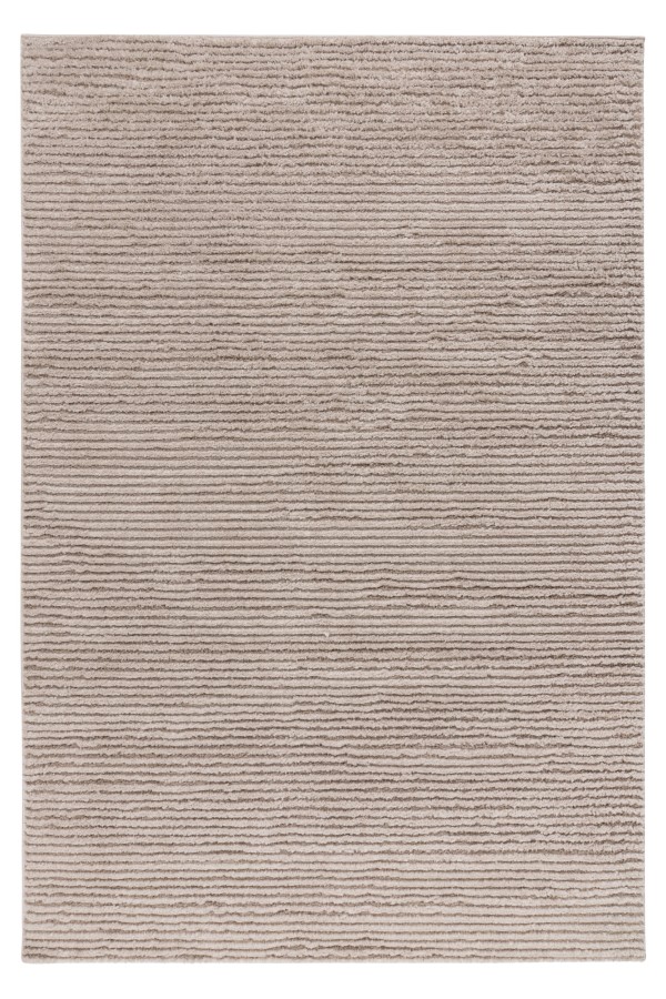 Webteppich LOTUS ca. 200x290cm in Farbe beige, Teppich, Stickmuster, Streifen, Beige, Flachgewebe