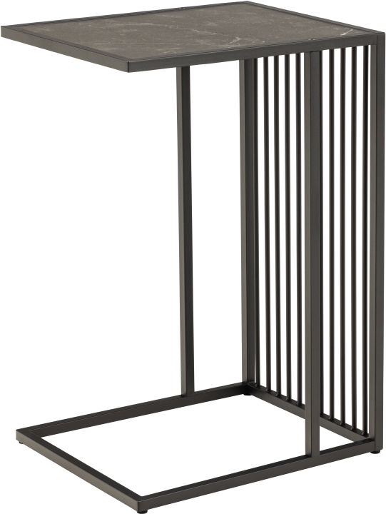 Ecktisch STRINGTON in Schwarz Actona Ecktisch STRINGTON ca. 43x35cm in Platte Melamin Marmor schwarz, Gestell Metall schwarz