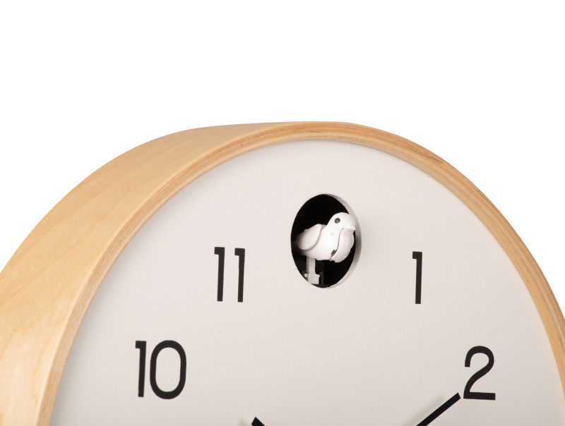 Wanduhr NATURAL CUCKOO in Fb. weiß, D.31,5 cm, Uhr, Analog, Holz, Wanduhr, Mechanismus