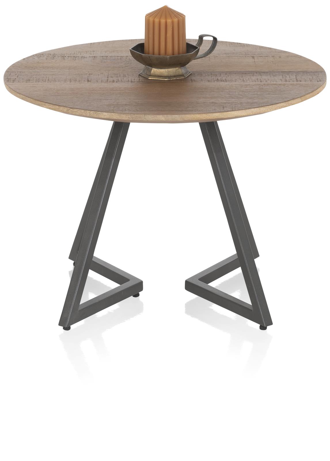 Henders & Hazel Couchtisch TRAPANI ca. B55 H40 T55 cm in Mango furniert smoked lack. Henders & Hazel Couchtisch TRAPANI ca. B55 H40 T55 cm in Mango furniert smoked lack., ovaler Tisch, Holztischplatte, Metallbeine, Kerze, Dekorationstisch