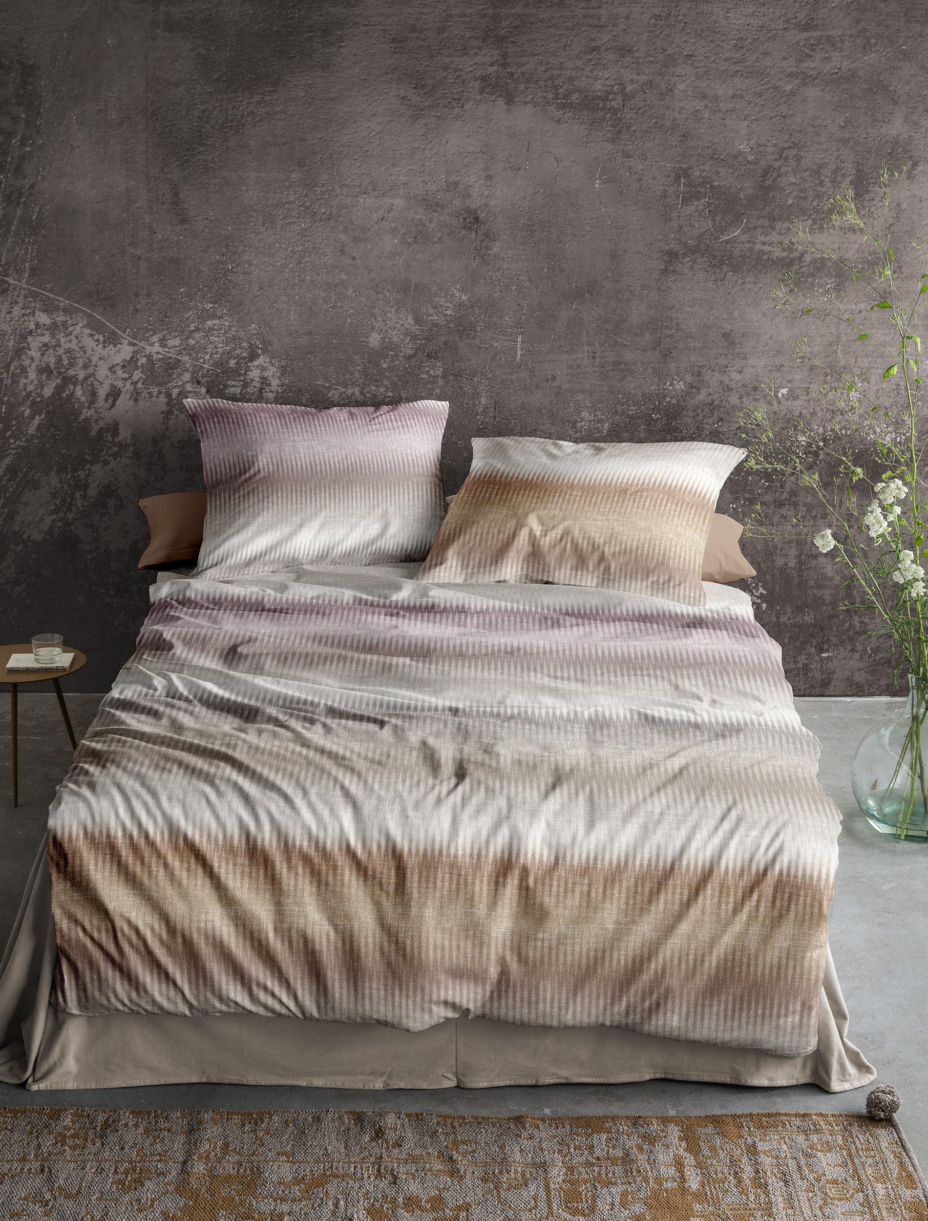 Irisette Mako-Satin Bettwäsche WAVE ca. 135x200cm in Farbe beere