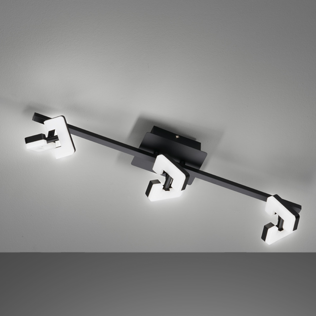 Fischer & Honsel LED-Deckenleuchte RAY 3-flammig in Farbe Metall sandschwarz Fischer & Honsel LED-Deckenleuchte RAY in Metall sandschwarz