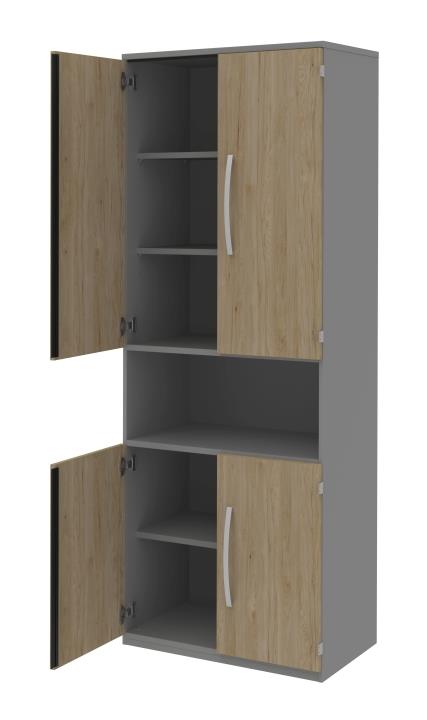 Röhr-Bush Aktenelement TECHNO 019 in mittelgrau / Front Hickory Eiche Nachbildung