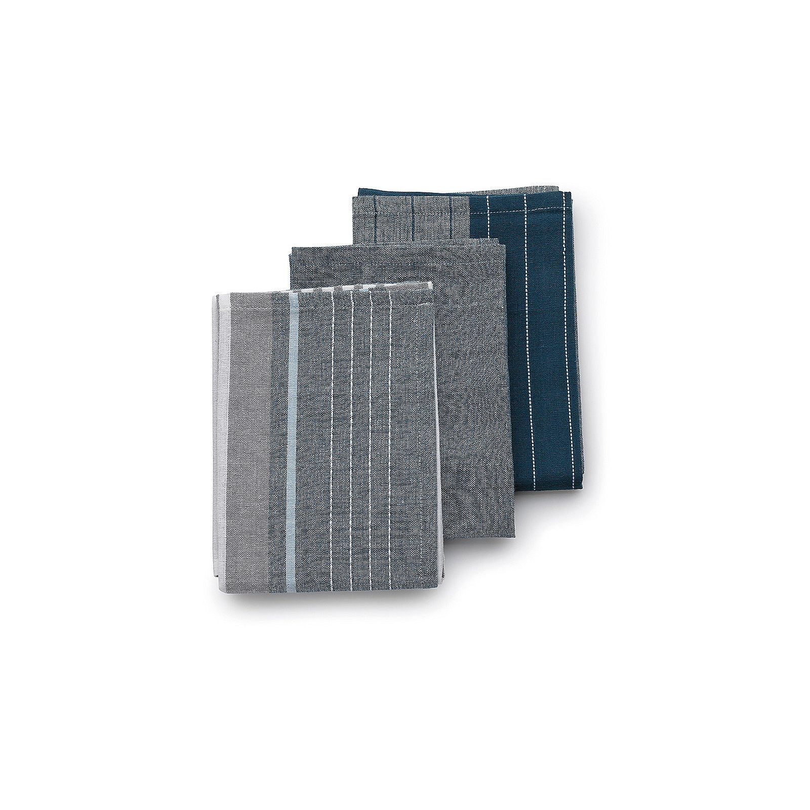 Kela Geschirrtuch-Set PASADO in Farbe Jeansblau Kela Geschirrtuch-Set PASADO in Farbe Jeansblau, Stoffservietten, Stofftücher, Set aus Tüchern, Grau gestreift, Streifenmuster
