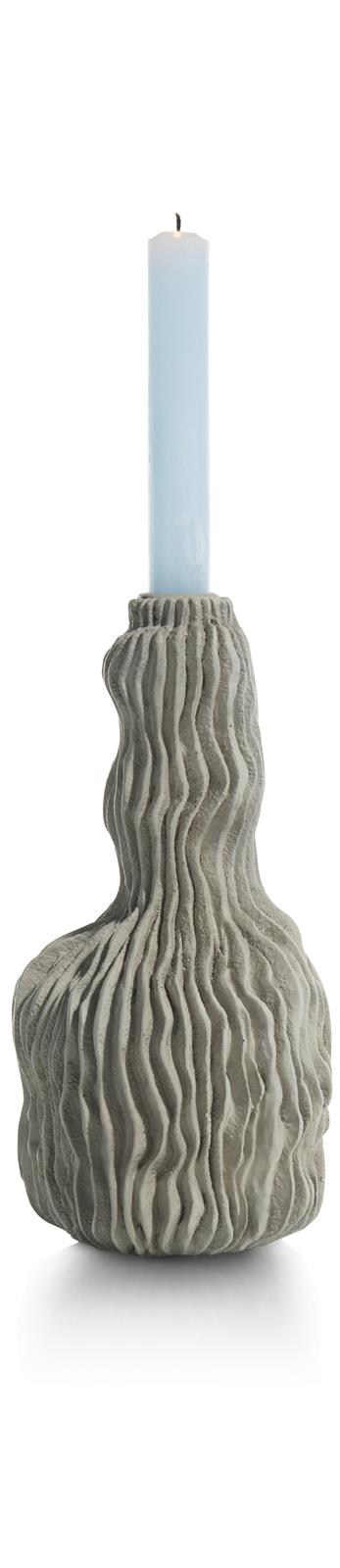 Coco Maison Kerzenhalter LOKI ca. B12 H24 T12 cm in Polyresin grau