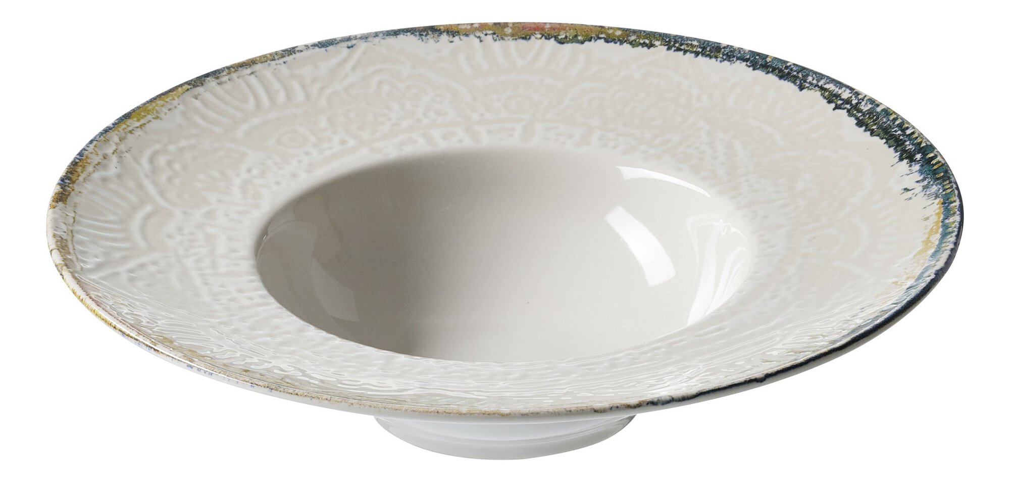 Ritzenhoff & Breker Gourmetteller ALFONSO 28cm aus Steinzeug beigeöbunt, Schale, Suppenschüssel, Porzellan, Töpferei, Teller