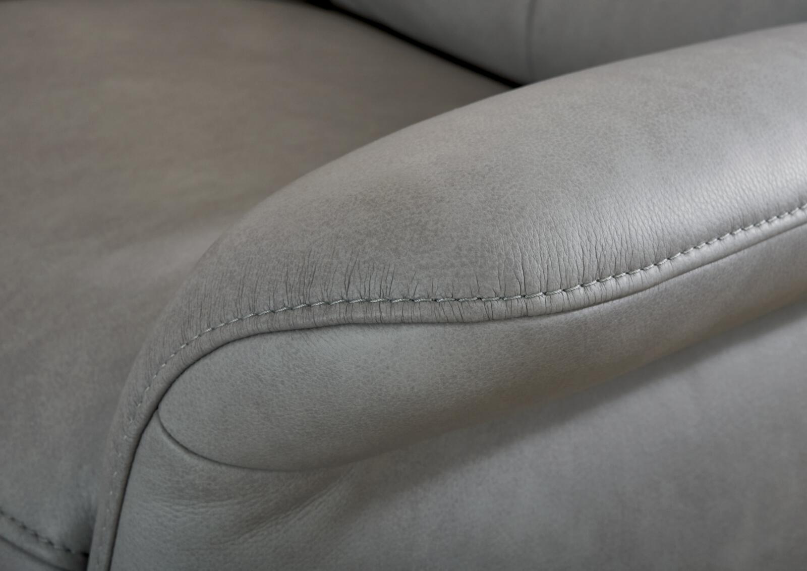 Himolla Sofa Cumuly (4475) Leder Grau, Garnitur, Leder, Sitzfläche, Nähte, Polsterung