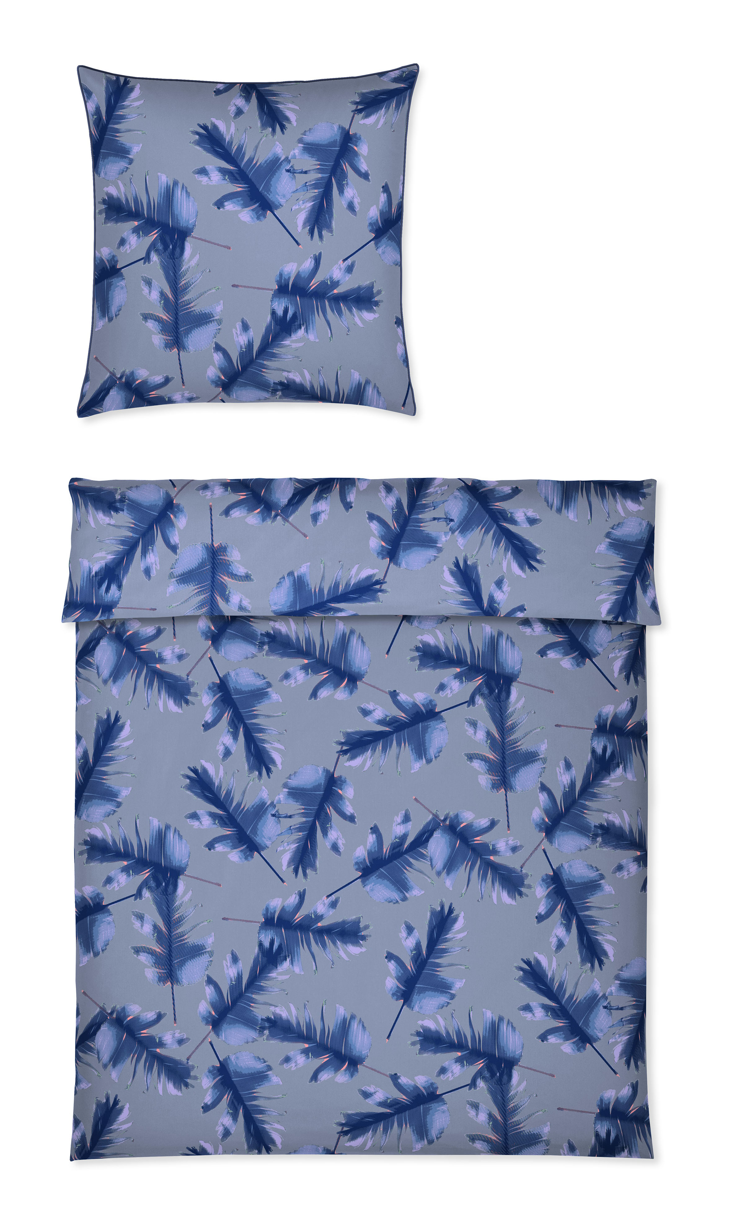 Bettwäsche CALATHEA ca. 135x200cm in Farbe Blau gemustert
