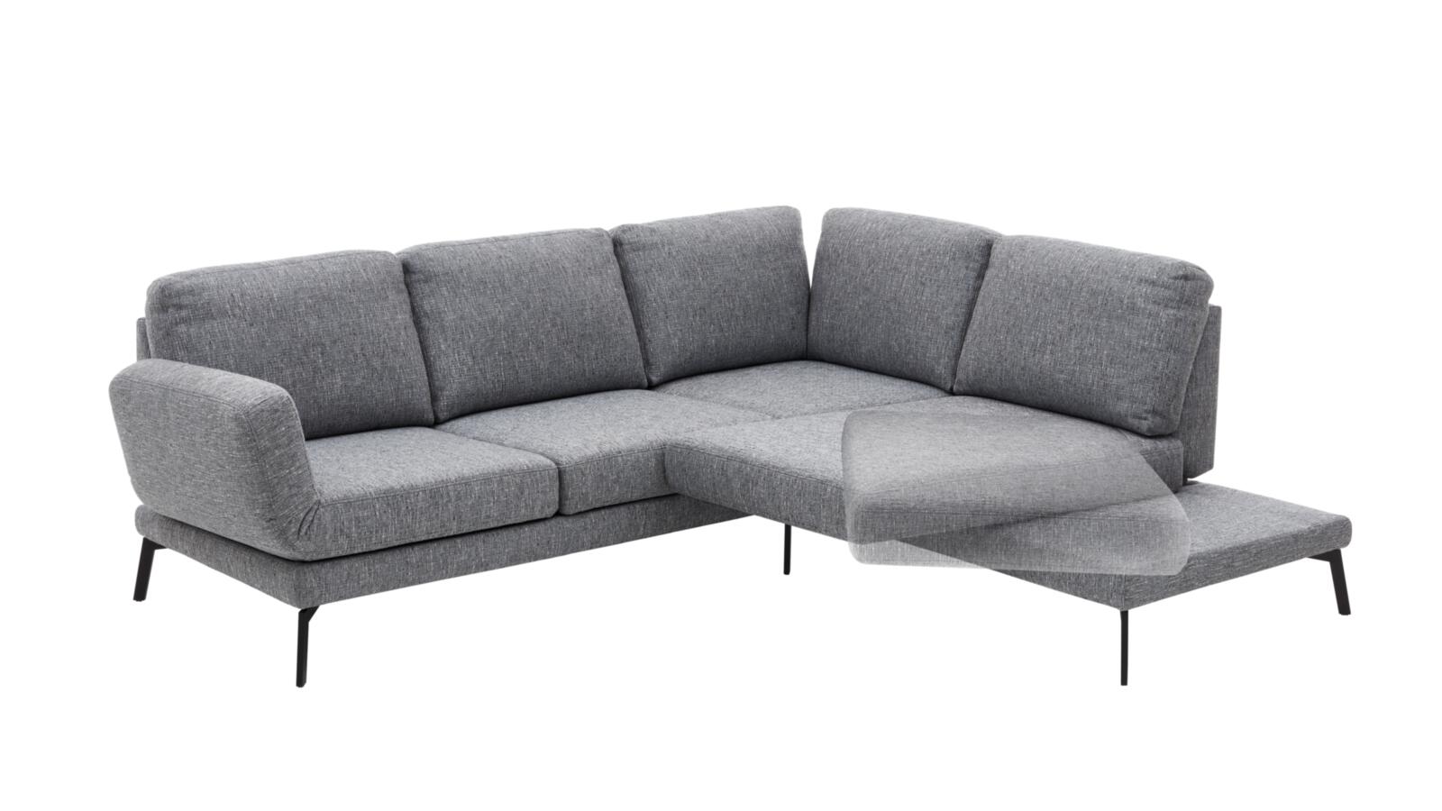 Candy Polsterecke TWISTER ca. 253x207cm in Stoff Prime blue grey, Couch, Mobiliar, Kissen, Dekoration für Zuhause