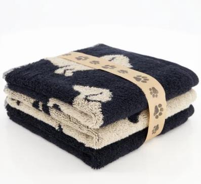 Cawö Seiflappen WE LOVE DOGS 30x30cm in Farbe schwarz/beige, Badetuch, Handtuch