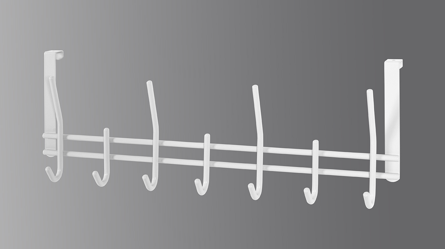 Haku Möbel Türgarderobenleiste ca. B54 H20 T7 cm in Metall weiss pulverbeschichtet, Krippe, Mobiliar, Bett für Säuglinge