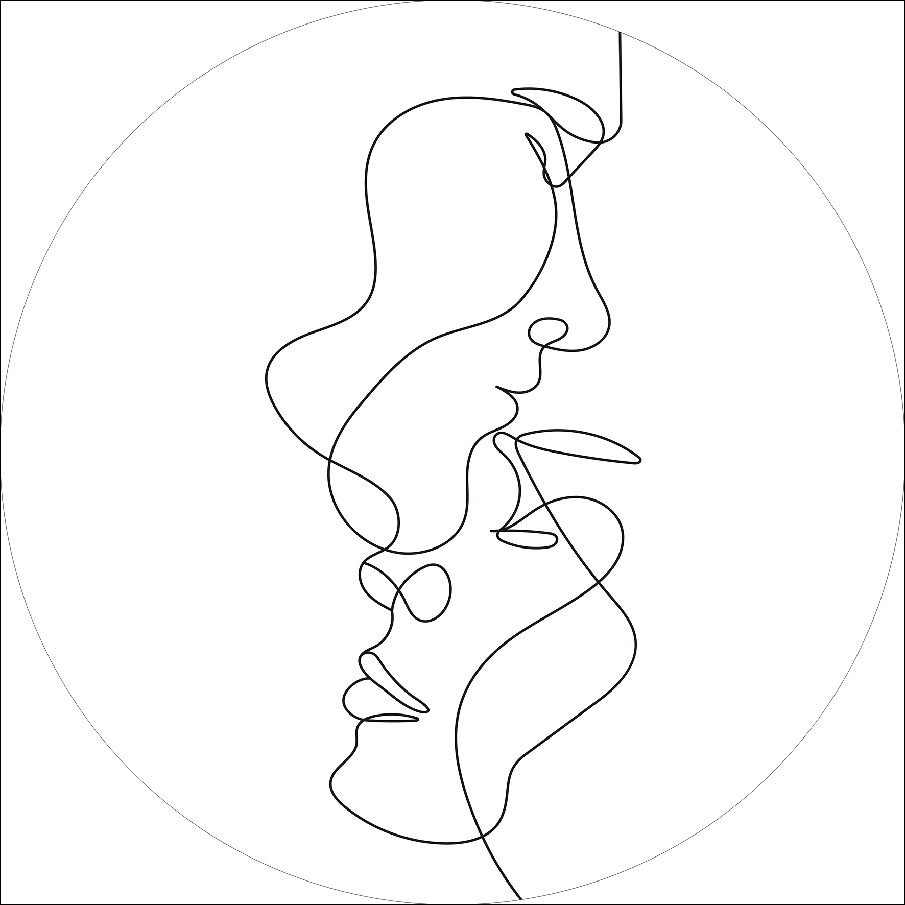 ProArt Glas-Art rund Ø 50cm Face Lines I ProArt Glas-Art rund Ø 50cm Face Lines I