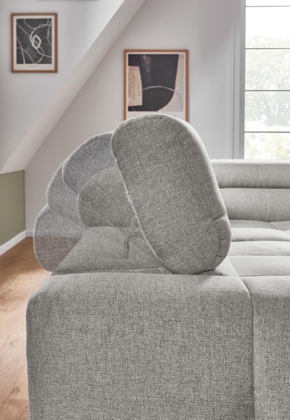 Candy Polsterecke SK-745 CLEVELAND MOVE ca. 279x224cm in Stoff Mono light grey, Moebel, Inneneinrichtung, Kissen