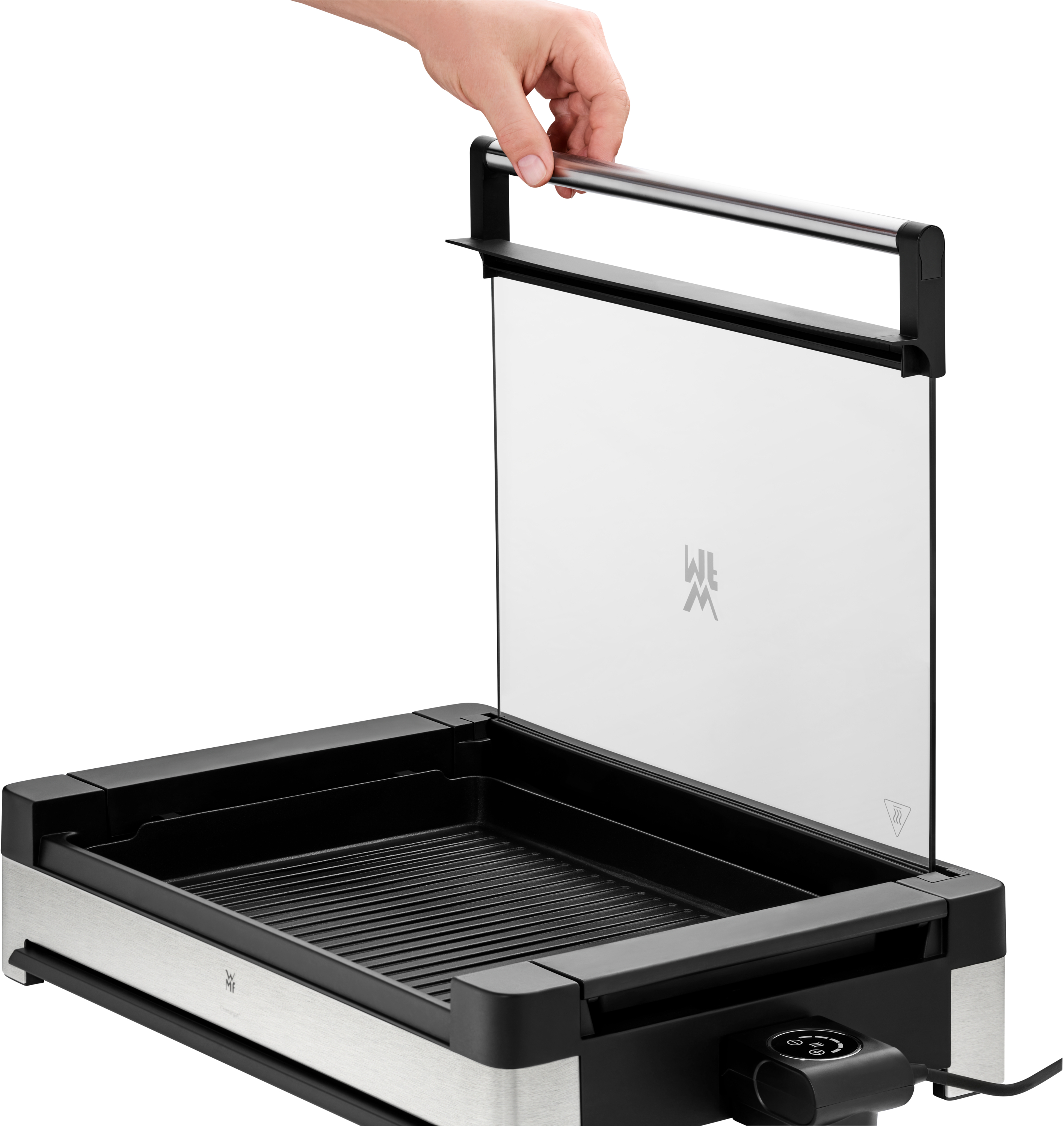 WMF Lono Tischgrill gerippt mit in schwarz/Edelstahl