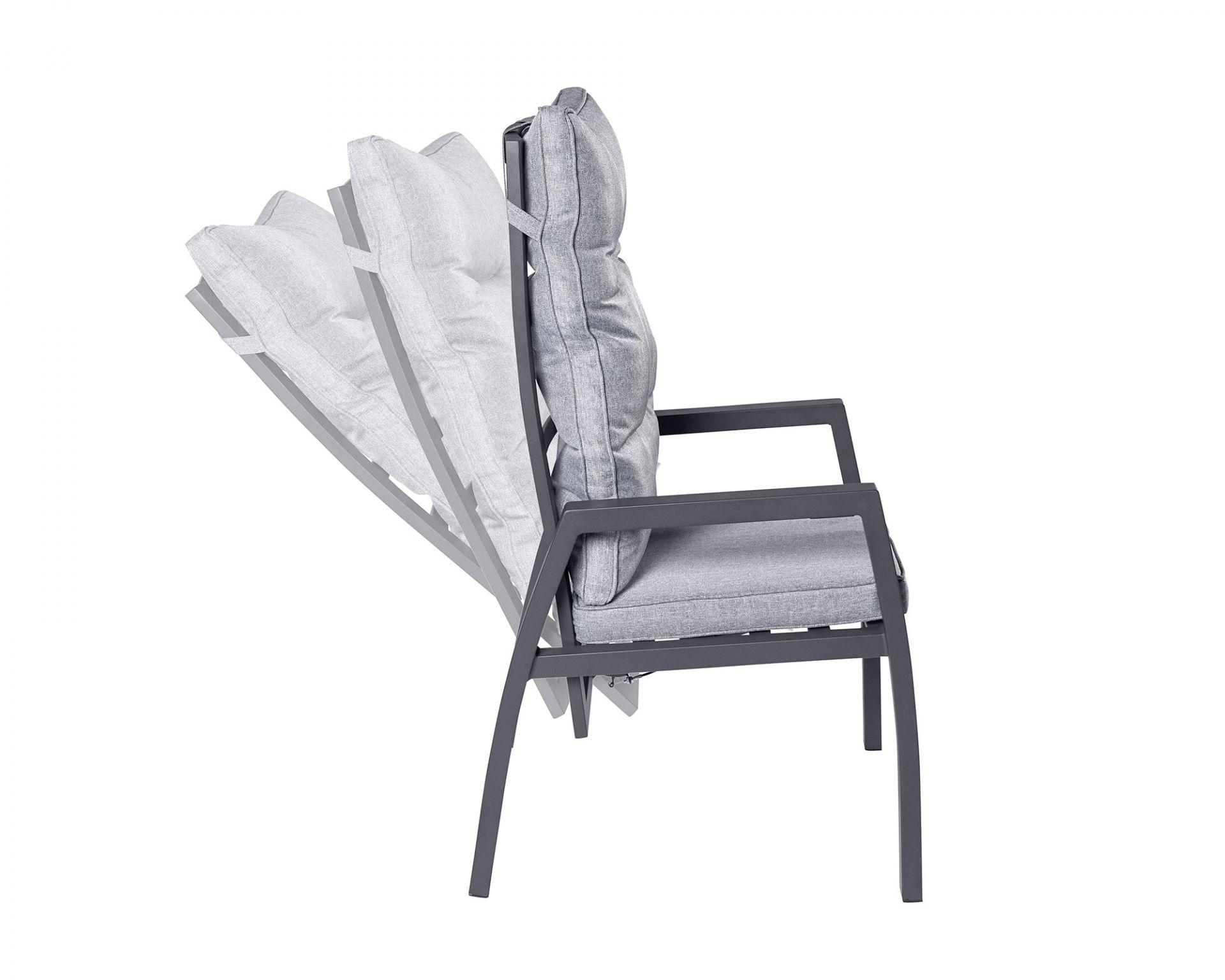 L.C. Wholesaler Positionsstuhl BONDINO in Aluminium, anthrazit, Moebel, Stuhl, Dekoration für Zuhause