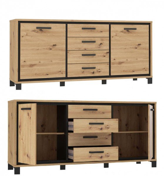 Forte Sideboard Trondheim TDHK235 Eiche Artisan Nachbildung ca.B178 cm
