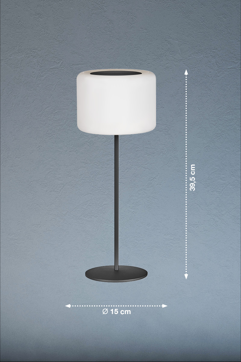 FH Lighting LED-Tischleuchte PINO in Kunststoff sandschwarz