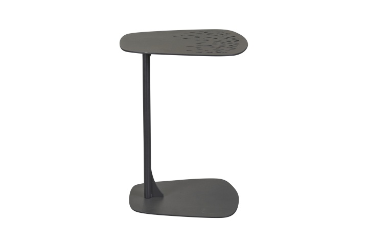 L.C. Wholesaler Beistelltisch BARI ca. B40 H53 T39 cm in Platte Aluminium anthrazit