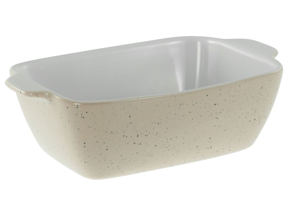 CreaTable Auflaufform Big in Farbe Sand glänzend, auflaufform, backform, steingrau, krümelfrei, speckled