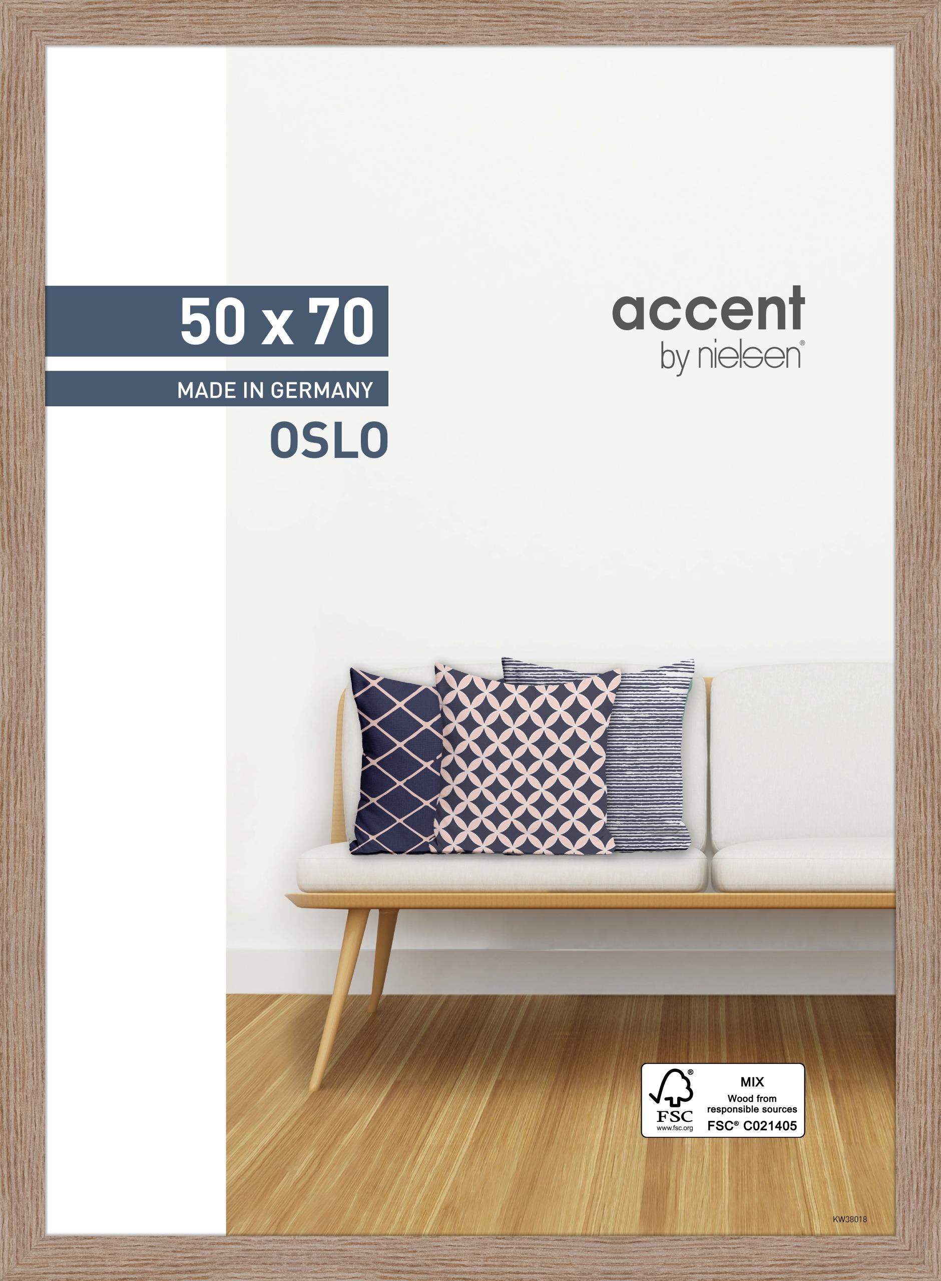 Bilderrahmen Oslo 50x70cm OSLO in Beige Accent by Nielsen Holz Bilderrahmen Oslo ca. 50x70cm in Farbe Oak