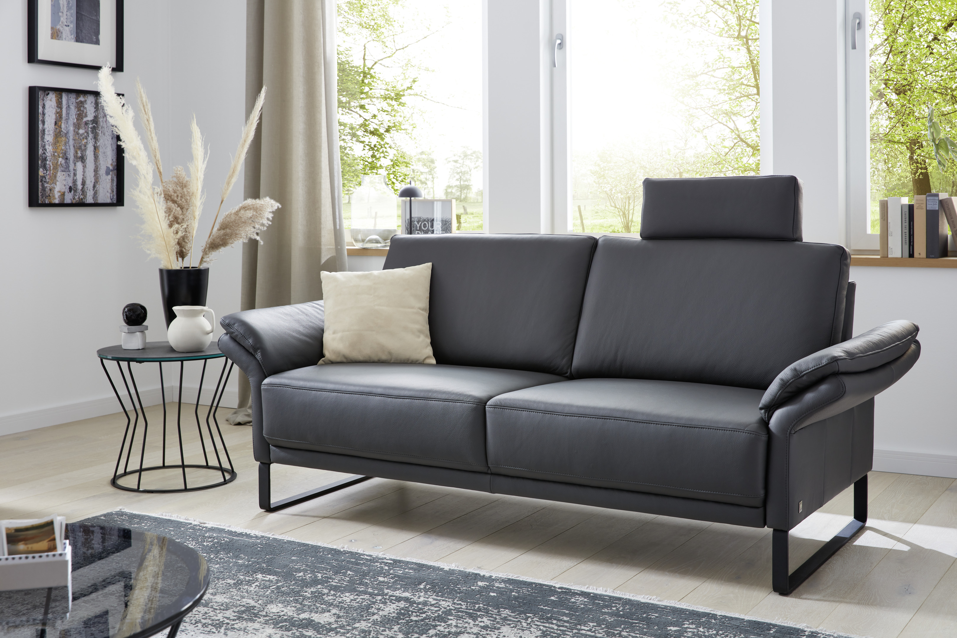 Musterring 2,5-Sitzer MR 385 in Dickleder Fango, Couch, Mobiliar, Innenarchitektur, Wohnzimmer, Dekoration Ihres Zuhauses