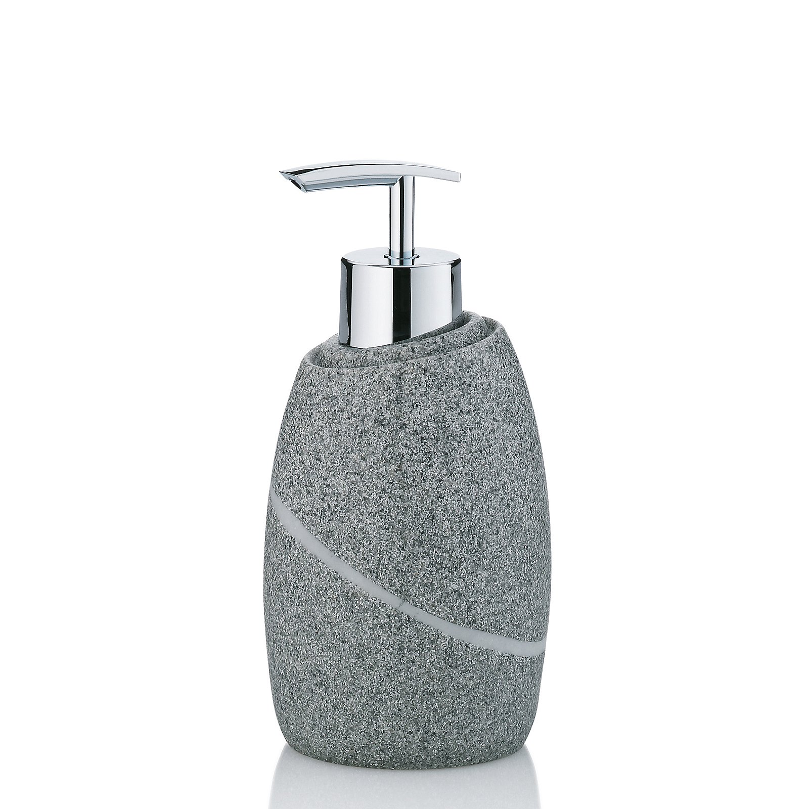 Kela Seifenspender Talus Kunststoff Grau, Seifenspender, Granitoptik, Stahlarm, Küchenzubehör, Grau, Waschmittelspender, Steinoptik, Granitlook, Silber, Pumpenspender