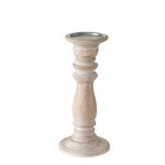 Boltze Kerzenleuchter Neley 28 cm NELEY in Holz, Kerzenhalter, Holz, Beige, Gedrechselt, Kerzenständer
