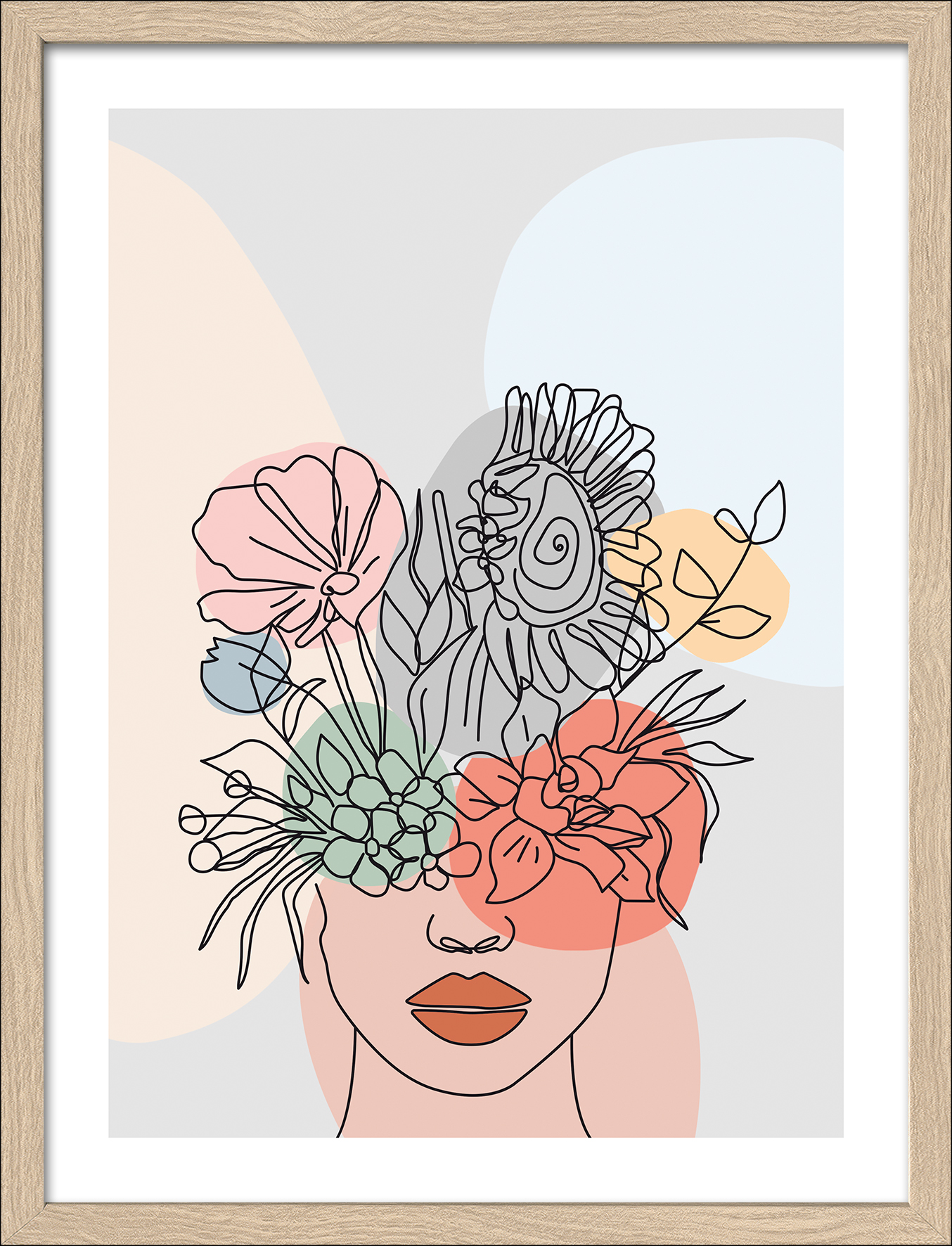 ProArt Framed-Art Slim Scandic 33x43cm Flowers on the Face V