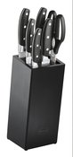 Bürsten-Messerblock 7-tlg., in Schwarz Bürsten-Messerblock 7-tlg., in Schwarz, Messerset, Küchenmesser, Messerblock, Kochmesser-Set, Schwarzholzblock
