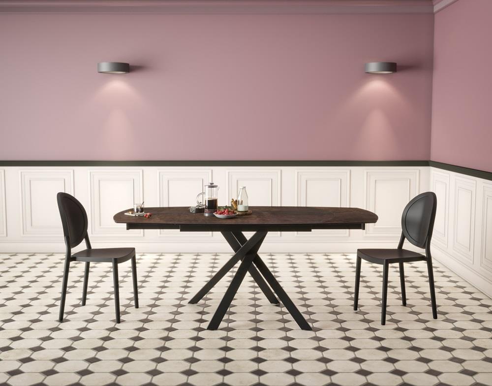 Esstisch KHEOPS in Rostbraun Akante Esstisch Kheops ca. 130 / 190 x 100 cm Keramik rostbraun