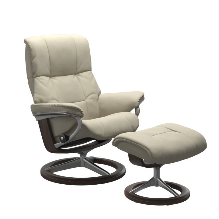 Stressless Sessel mit Hocker Mayfair (S) in Leder Paloma light grey