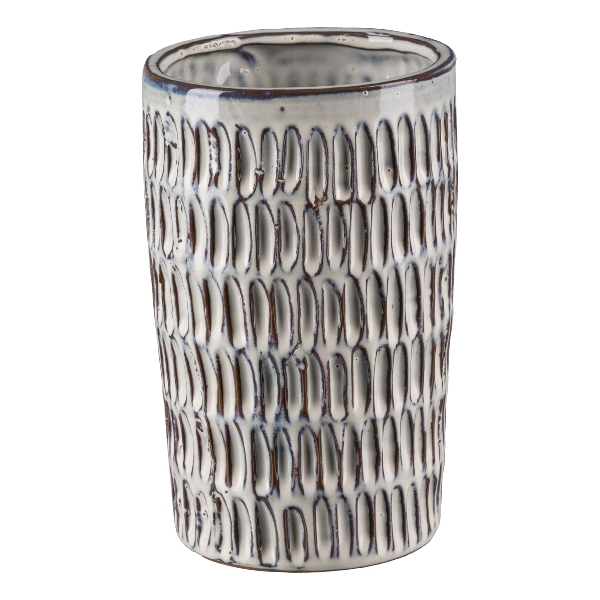 Keramik Vase 5324005-22 in Grau, tasse, keramik, muster, glänzend, hohe tasse