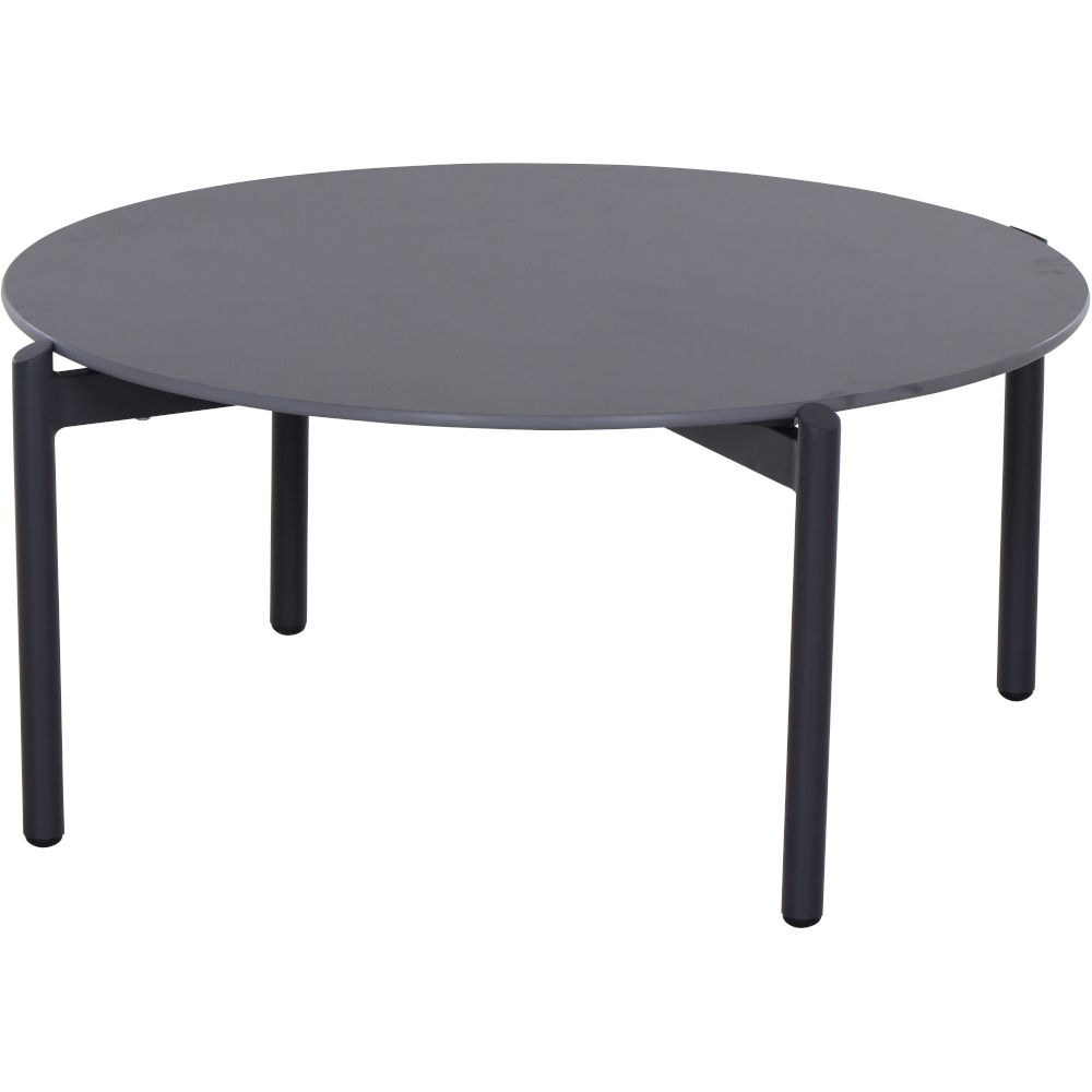 Loungetisch ROMA Ø ca. 80cm in gesinter Stein dunkelgrau