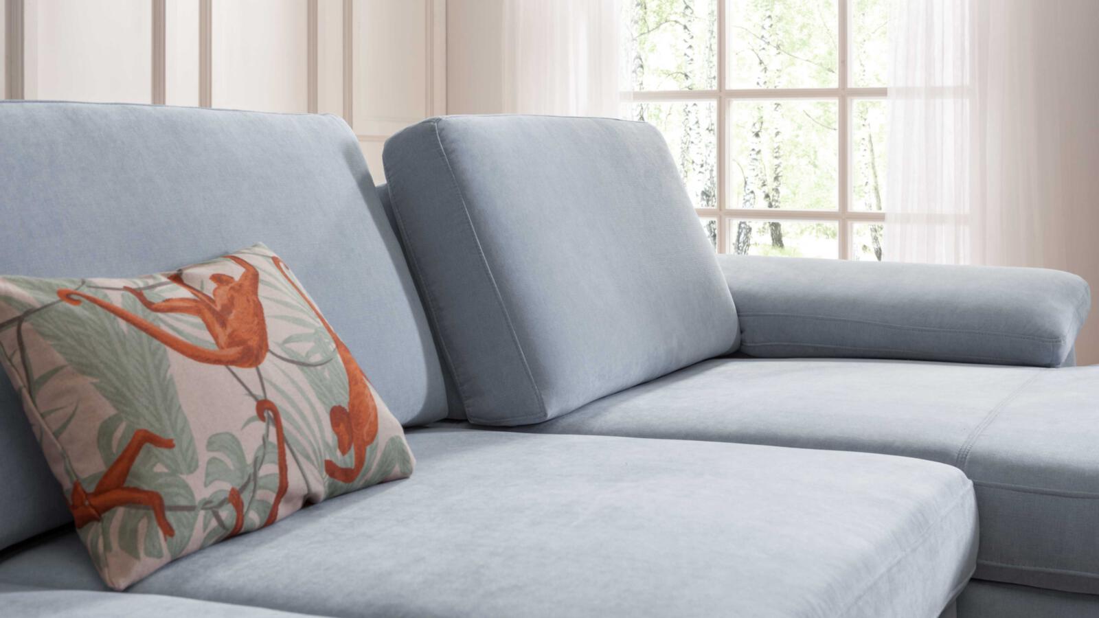 Polsterecke SK 239 MOVE 2.0 ca. 284x185cm in Stoff Matrix light blue