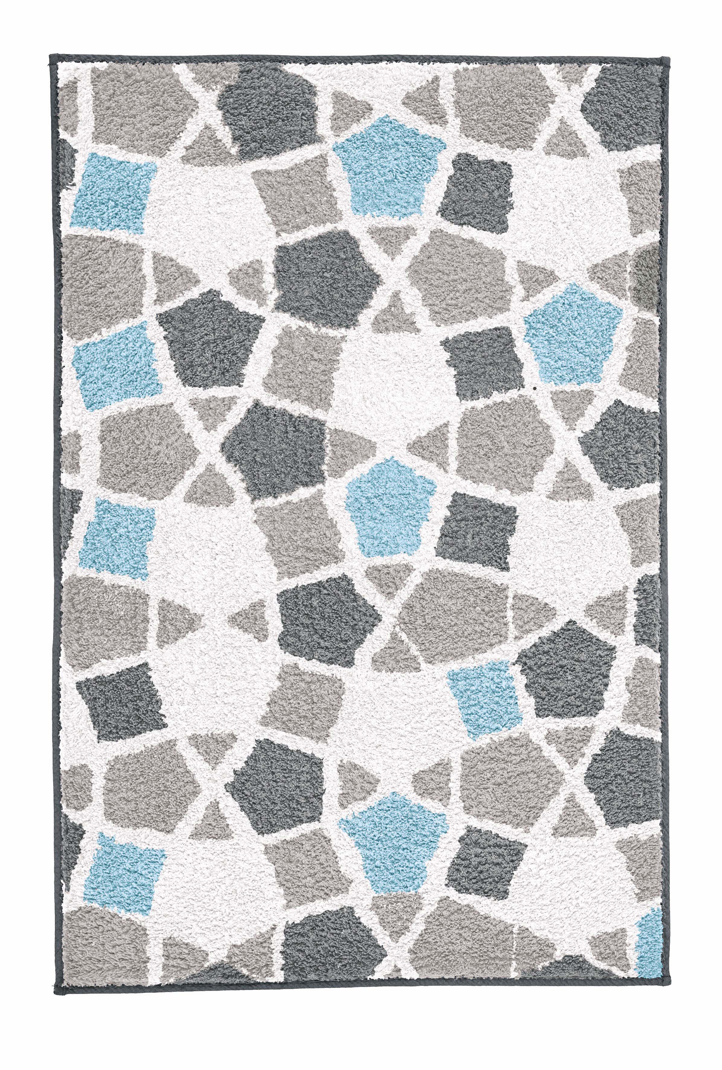 Kleine Wolke Badteppich SINTRA ca. 60x90cm in Farbe Opal, Teppich, Mustern, Geometrisch, Bunt, Kunststoff-Textil