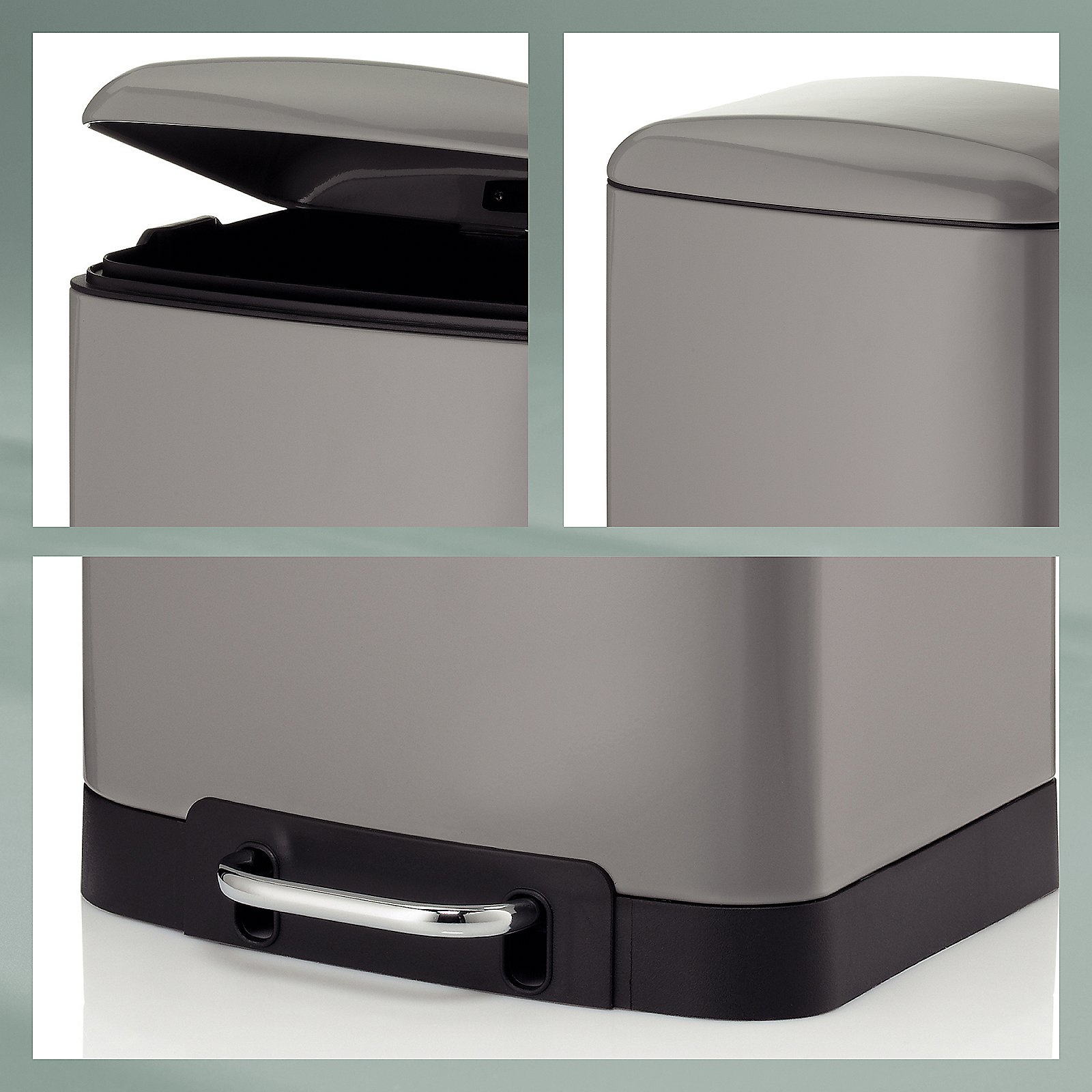 Keck & Lang Treteimer DAVINO ca. B23,5 H40 T27 cm in dunkelgrau, H:40cm, 12L